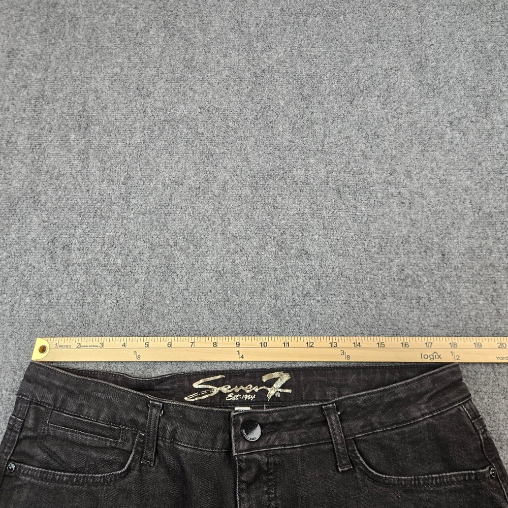 Seven7 Bombshell High Rise Bootcut Jeans Black Denim Size 16 Stretch Flare - Picture 5 of 11